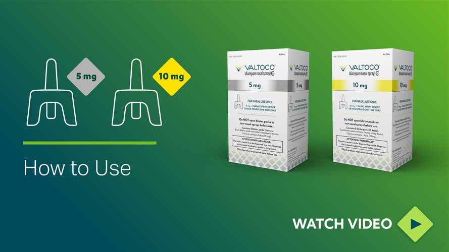 VALTOCO® (diazepam nasal spray) instructions for use video (5 mg and 10 mg doses)