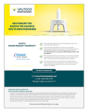 Maxor Specialty Pharmacy Tip Sheet for filling your VALTOCO® (diazepam nasal spray) promptly